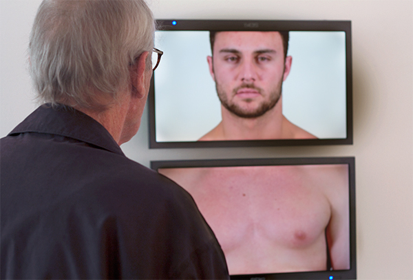 Installation view of video and sound installation "Only When I Breathe"