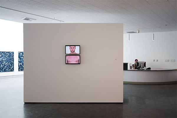 Installation view of video and sound installation "Only When I Breathe"